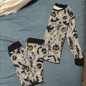 Little Sleepies Gray and Yellow Halloween Pajama Set